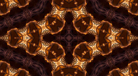 brown polygon star with rough texture, abstract drawing of brown lines, abstract background.