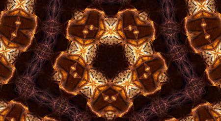 brown polygon star with rough texture, abstract drawing of brown lines, abstract background.