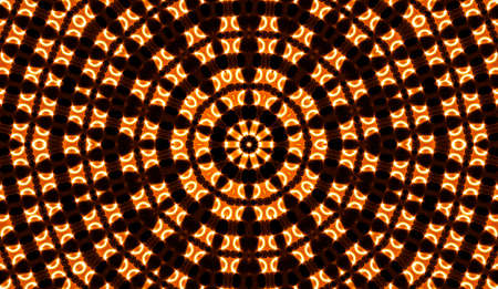 Warm yellow kaleidoscope. Autumn Spiral Tie Dye Print. Kaleidoscopic Texture. Gypsy Dress. Warm Colors Color Mix Design. Warm Colors Indonesian Fabric Design. Bright Hippies Swirl Colorful Designの写真素材