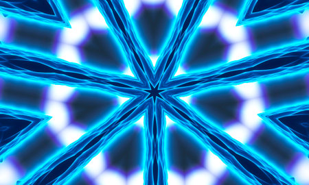 Colorful Kaleidoscopic Background - Beautiful Geometrical Symmetry, Chakra Rainbow Color Energy Series.の写真素材