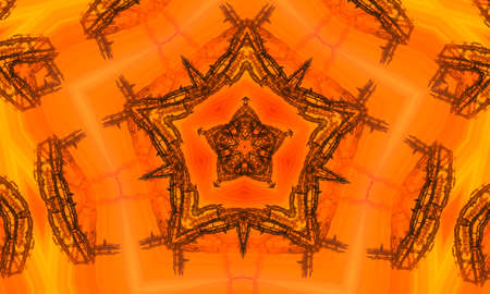 Architectural orange blueprint background. Orange kaleidoscope, modern Illustration.