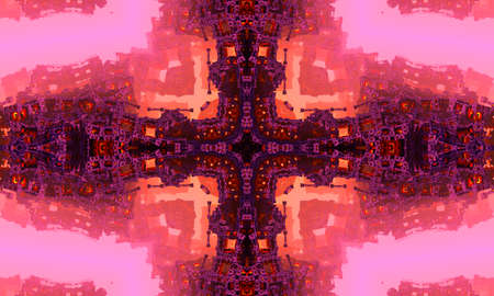 Abstract modern architecture building structure. Urban futuristic outdoor scene for background computer virtual reality game, image for fantasy concept.の写真素材