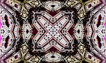 Purple repeating flower ornate mandala pattern background - abstract symmetrical ornament wallpaper...