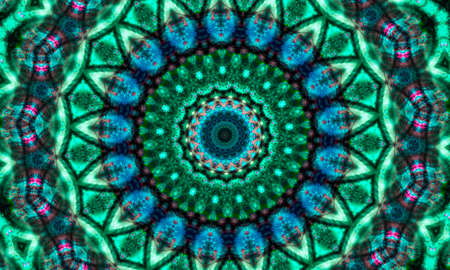 Green Geometric design, Mosaic of a kaleidoscope, abstract Mosaic Background, colorful Futuristic Background, geometric pattern.の写真素材