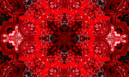 World Red Cross, kaleidoscop illustration of red cross symbol on red background.