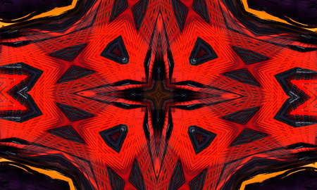 Digital visualization of a vampire sign. Bloddy kaleidoscope