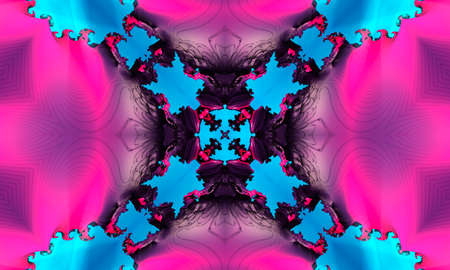 Magenta seamless pattern with cross. Purple kaleidoscope