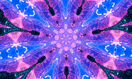 Rainbow Kaleidoscope Banner with Green Blue Purple Orange Red and Turquoise Huesの写真素材