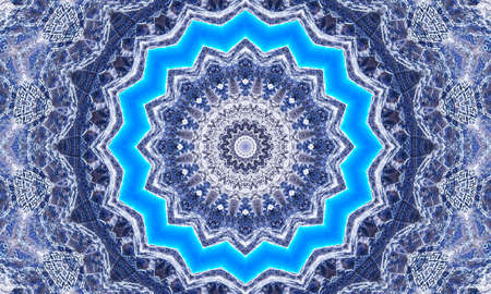 Star shining brightly with a radial background in blueの写真素材