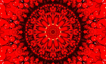 Horror red star kaleidoscope pattern wallpaper design.の写真素材