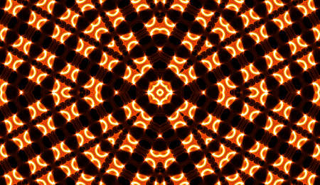 Warm yellow kaleidoscope. Autumn Spiral Tie Dye Print. Kaleidoscopic texture. Gypsy dress. Warm Colors Color Mix Design. Warm Colors Indonesian Fabric Design. Bright Hippies Swirl Colorful Design.の写真素材