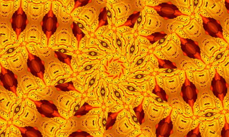 Seamless kaleidoscope golden texture. illustration for design. bright flower.