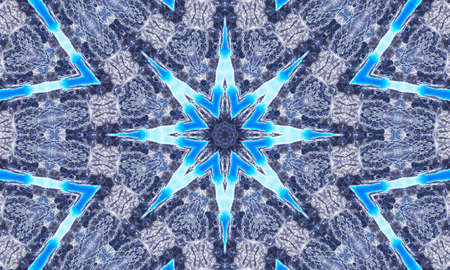 Star shining brightly with a radial background in blue