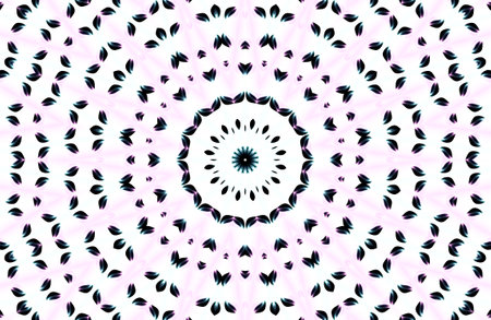 Retro theme poster, Yellow beige color with a black star in the center. Kaleidoscopic and cubic...