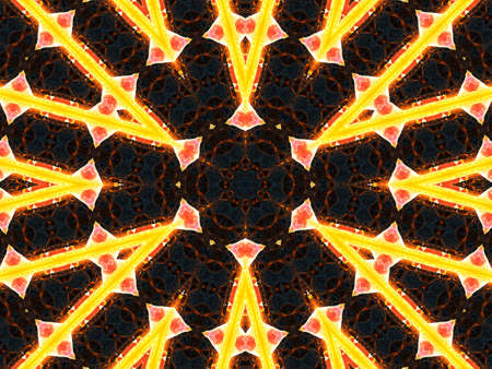 Geometric Thai pattern mixed art, polynesian art, mandala art. In the shape of hexagons, triangles...