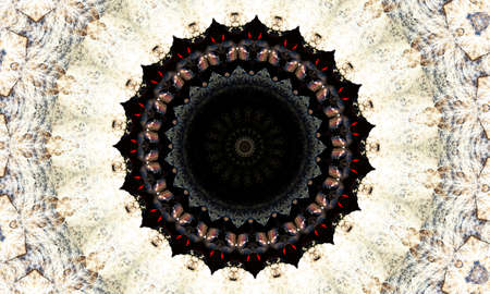 hypnotic pattern for psychotherapy, black and white polygon star monochromatic background.の写真素材