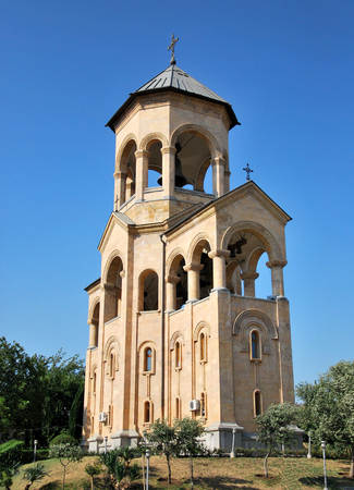 Belfry near Tbilisi cathedral bell tower designed.の写真素材