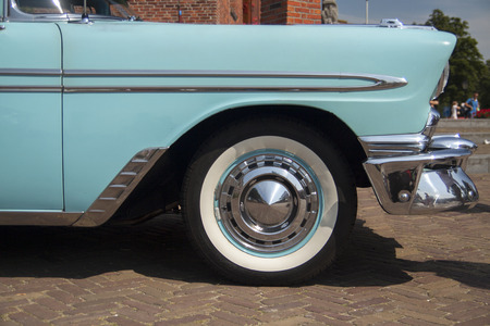 MEDEMBLIK, THE NETHERLANDS - JULY 27,2014: Side view of a Chevrolet bel air 1956 on a oldtimer show...
