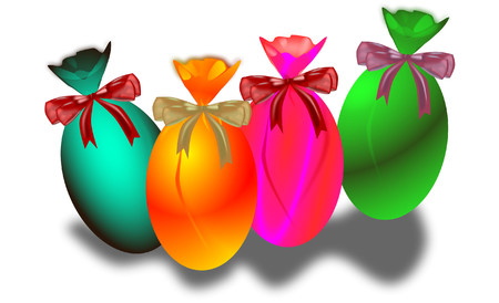 colorful easter eggsのイラスト素材