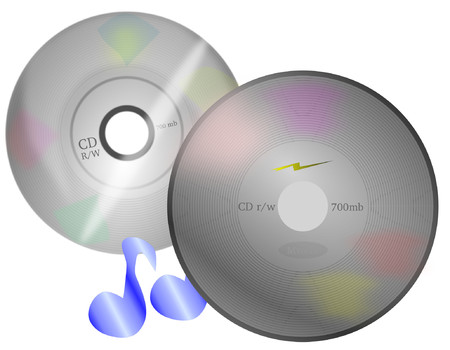 CD with musical notesのイラスト素材