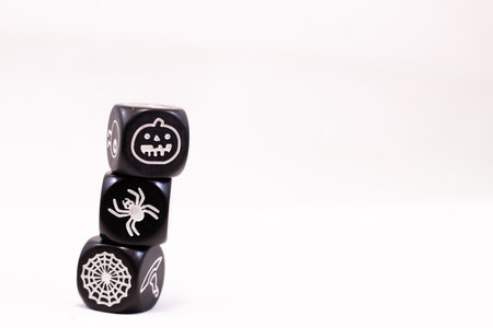 Magic dice with symbols for fantasy gamesの写真素材