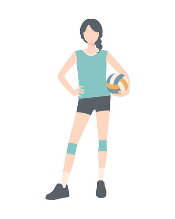 volleyball player vector illustrationのイラスト素材