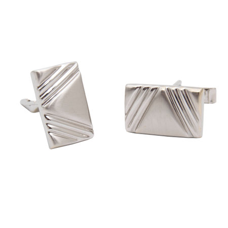 Masculine accessorie - Cufflinks made from white gold isolated on white backgroundの写真素材