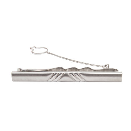 Masculine accessorie - clamp for a tie made from white gold isolated on white backgroundの写真素材