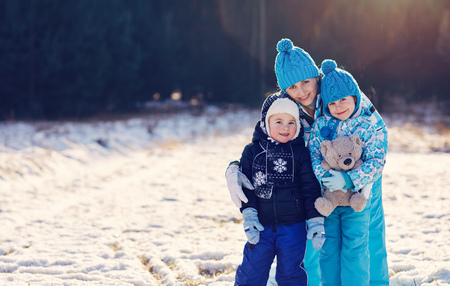 Family will keep you warmの写真素材