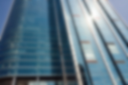 Blurred skyscraper in the commercial district of a cityの写真素材