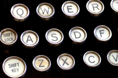 close up of antique typewriter keyboard