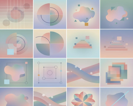 Set of abstract backgrounds with place for your text. Vector illustration.の素材