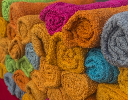 Colorful towelの写真素材