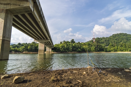 Bridge with blue skiesの写真素材