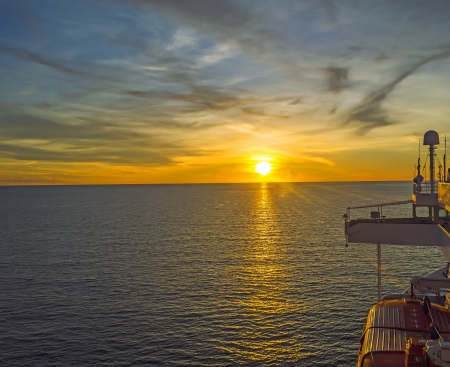 Sunset view from cruise ship
