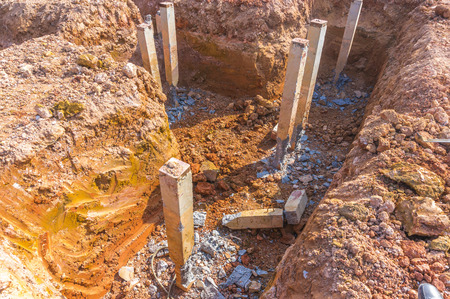 Preparation for building foundationの写真素材
