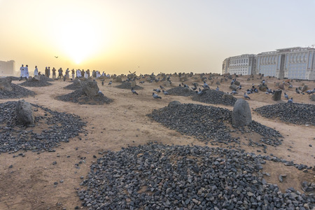 MEDINA, MAR 08 : View of Baqee' Muslim cemetary at Masjid (mosque) Nabawi on March 08, 2015 in Al Madinah, Kingdom of Saudi Arabia.のeditorial素材