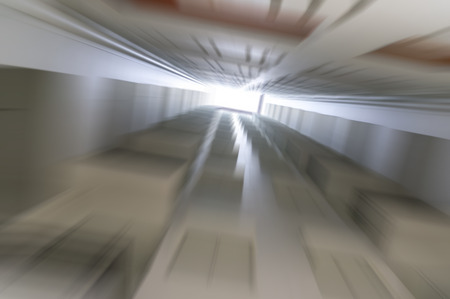 View from basement to void area buildingの写真素材