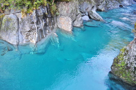 Clean Haast river in New Zealandの写真素材