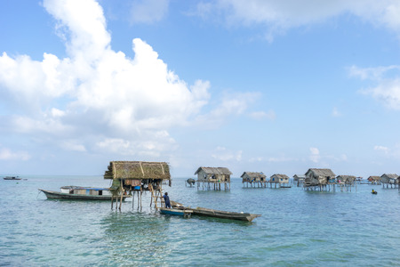 Poor floating houseの写真素材