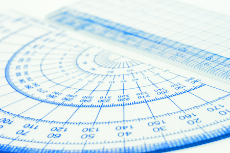 Geometry ruler with close up view