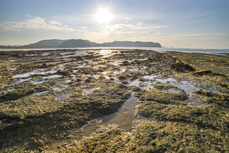Rock formation at Batu Payung (Umbrella Rock) at Lombok, Indonesiaの写真素材