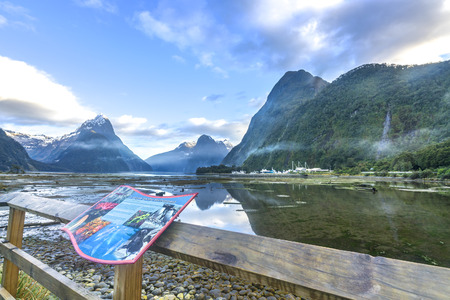 Mountain view at Milford Sound, New Zealandのeditorial素材