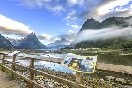 Mountain view at Milford Sound, New Zealandのeditorial素材