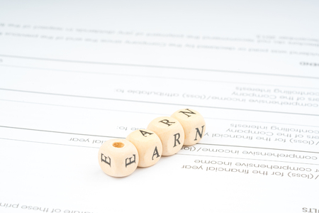 Wooden letter cube. Business concept.の写真素材