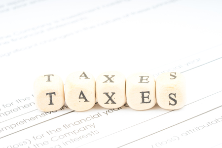 Wooden letter cube. Business concept.の写真素材