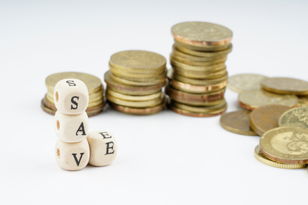 yellow coins stacking with finance bussiness concept.の写真素材