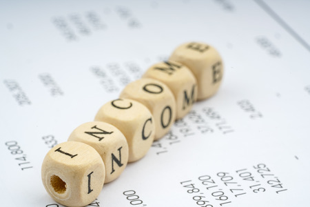 Wooden letter cube. Business concept.の写真素材