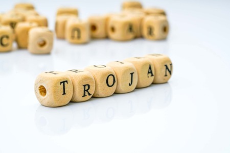 Internet security  In Wooden Cubeの写真素材