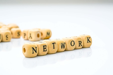 Internet security  In Wooden Cubeの写真素材